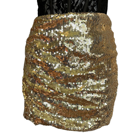 superdown Gold Sequin Mini Skirt - Picture 4 of 9